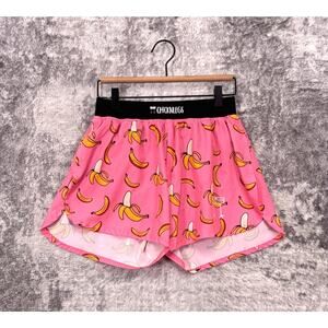 Pink Banana Print Men's Athletic Shorts
